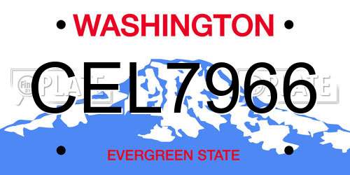 CEL7966 Washington License Plate
