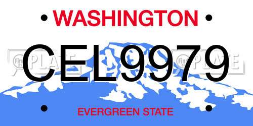 CEL9979 Washington License Plate