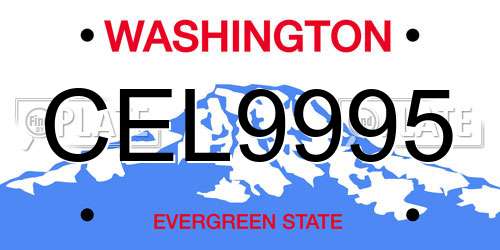 CEL9995 Washington License Plate