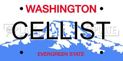 CELLIST Washington License Plate