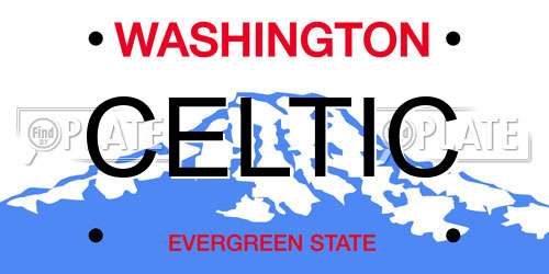 CELTIC Washington License Plate