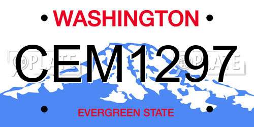CEM1297 Washington License Plate