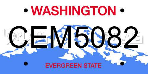 CEM5082 Washington License Plate