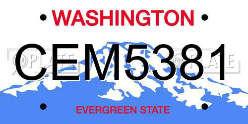 CEM5381 Washington License Plate