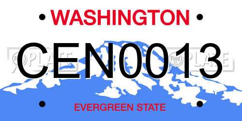 CEN0013 Washington License Plate