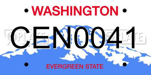 CEN0041 Washington License Plate