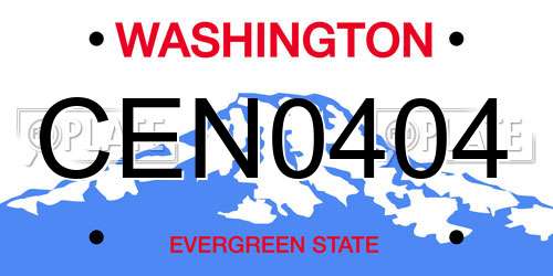 CEN0404 Washington License Plate