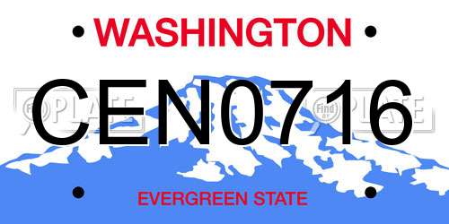CEN0716 Washington License Plate