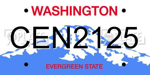 CEN2125 Washington License Plate
