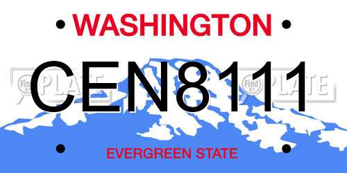 CEN8111 Washington License Plate