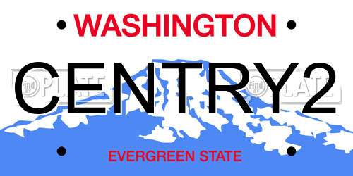CENTRY2 Washington License Plate