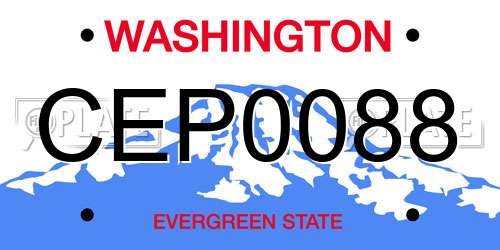 CEP0088 Washington License Plate