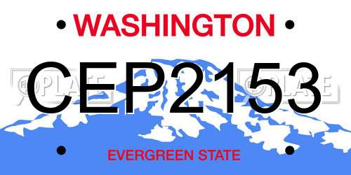 CEP2153 Washington License Plate