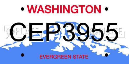 CEP3955 Washington License Plate