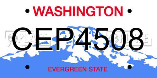 CEP4508 Washington License Plate