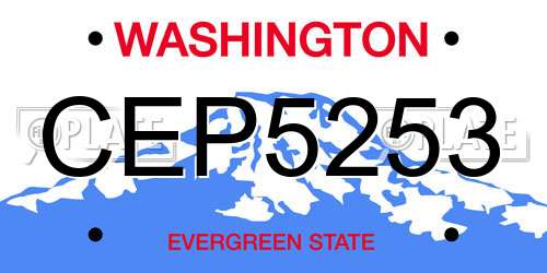 CEP5253 Washington License Plate