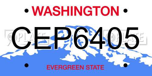 CEP6405 Washington License Plate