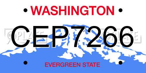 CEP7266 Washington License Plate