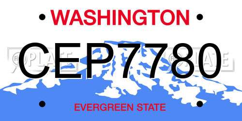 CEP7780 Washington License Plate