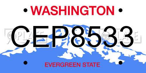 CEP8533 Washington License Plate