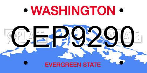 CEP9290 Washington License Plate