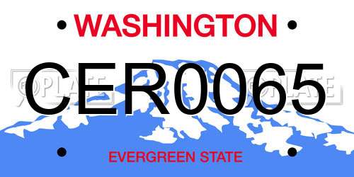 CER0065 Washington License Plate