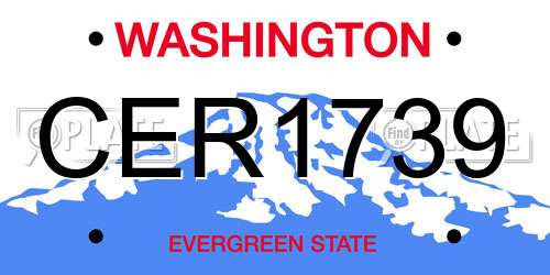 CER1739 Washington License Plate