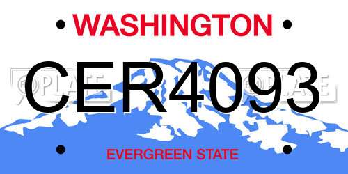 CER4093 Washington License Plate
