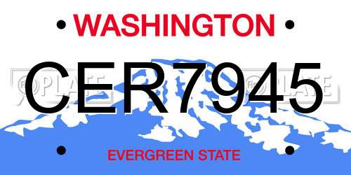 CER7945 Washington License Plate