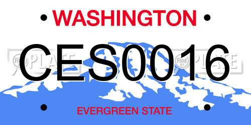 CES0016 Washington License Plate