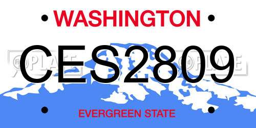 CES2809 Washington License Plate