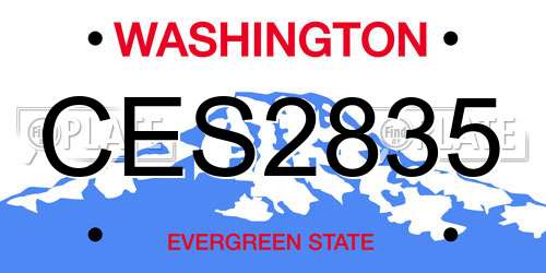 CES2835 Washington License Plate