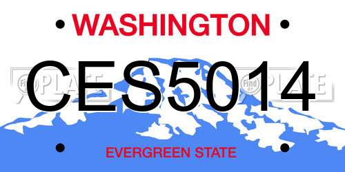 CES5014 Washington License Plate