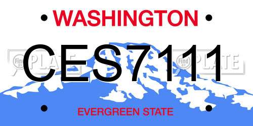 CES7111 Washington License Plate
