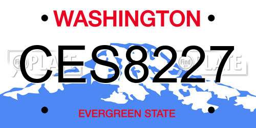 CES8227 Washington License Plate