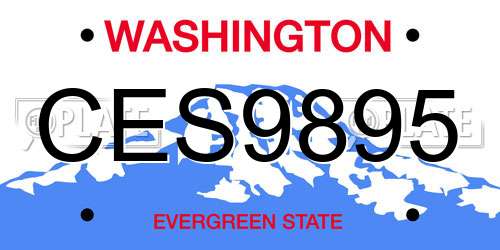 CES9895 Washington License Plate