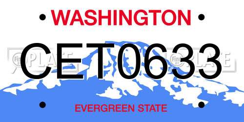 CET0633 Washington License Plate