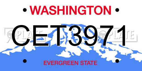 CET3971 Washington License Plate