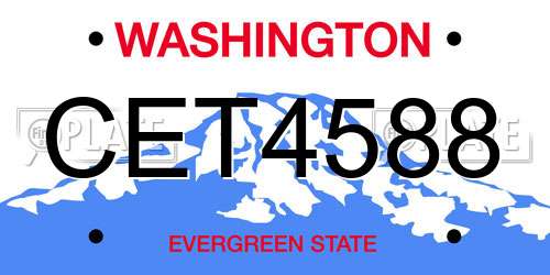CET4588 Washington License Plate