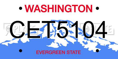 CET5104 Washington License Plate