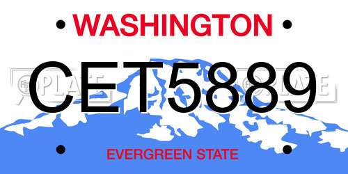 CET5889 Washington License Plate