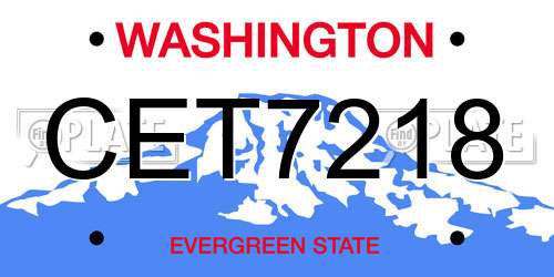 CET7218 Washington License Plate