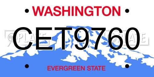 CET9760 Washington License Plate