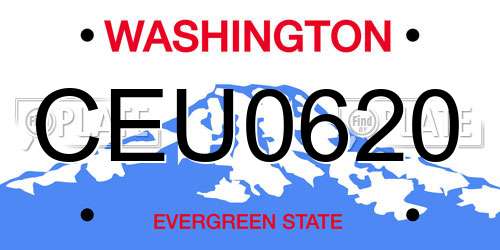 CEU0620 Washington License Plate