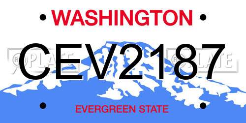 CEV2187 Washington License Plate
