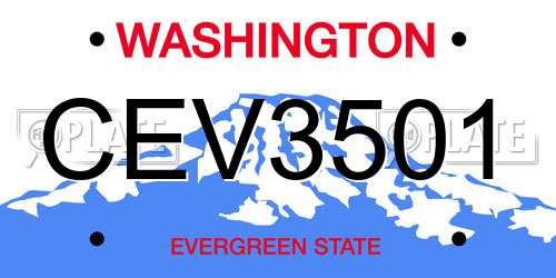 CEV3501 Washington License Plate
