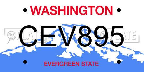 CEV895 Washington License Plate