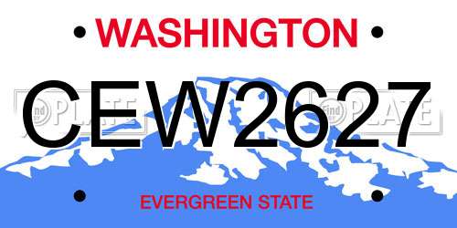 CEW2627 Washington License Plate