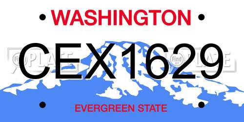 CEX1629 Washington License Plate