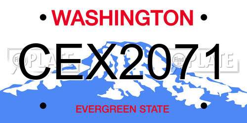 CEX2071 Washington License Plate